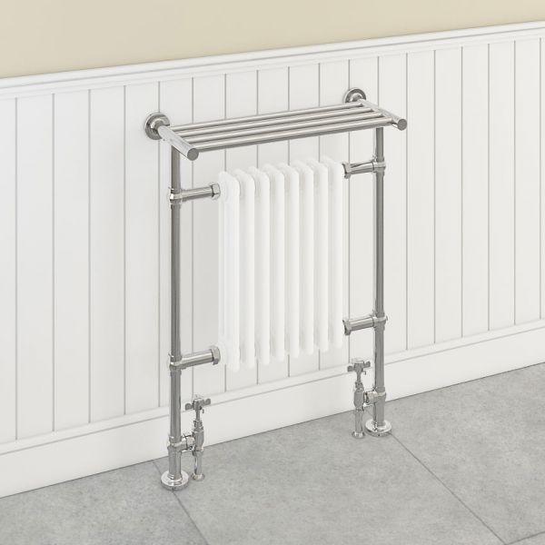 Eastbrook Leadon 940 x 700 Chrome and White Traditional Towel Radiator