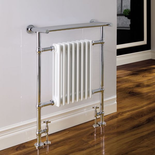 Eastbrook Leadon 940 x 700 Chrome and White Traditional Towel Radiator #2