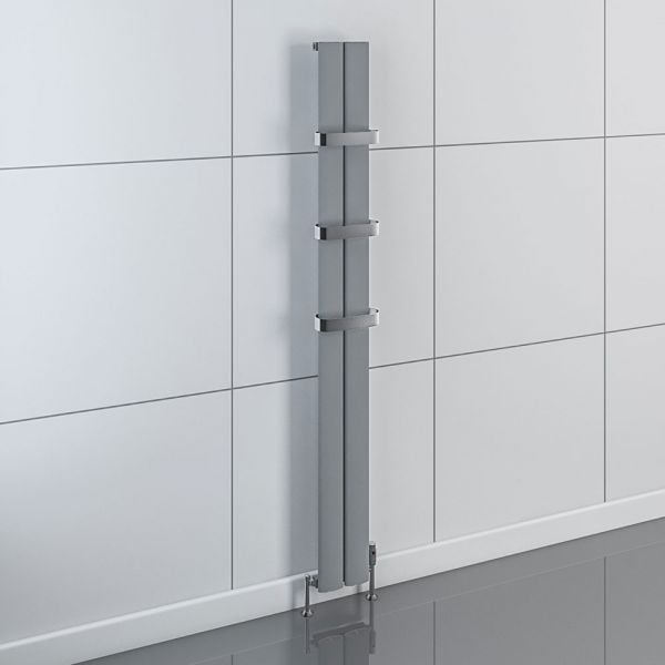 Eastbrook Malmesbury 1800 x 375 Vertical Matt Grey Designer Aluminium Radiator #3