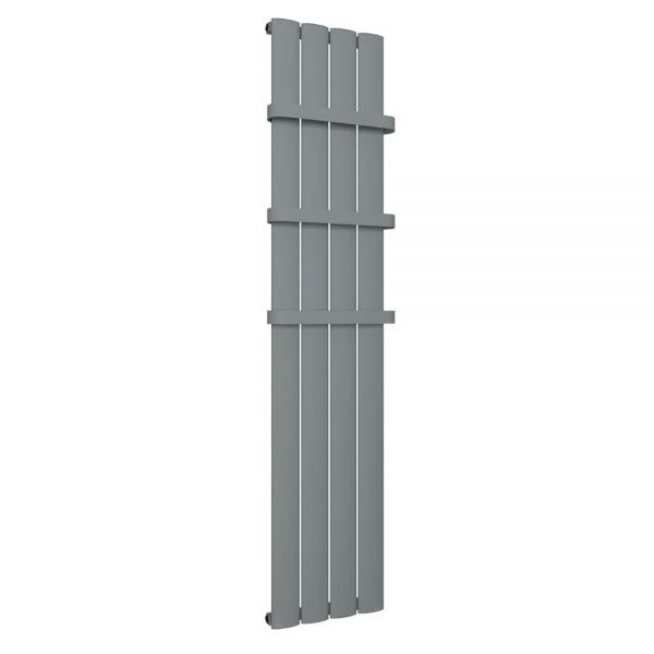 Eastbrook Malmesbury 1800 x 375 Vertical Matt Grey Designer Aluminium Radiator #2