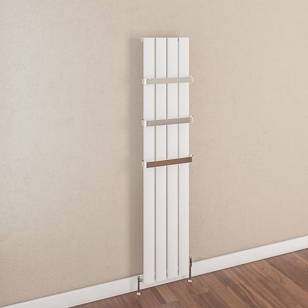 Eastbrook Malmesbury 1800 x 375 Vertical Matt White Designer Aluminium Radiator #3