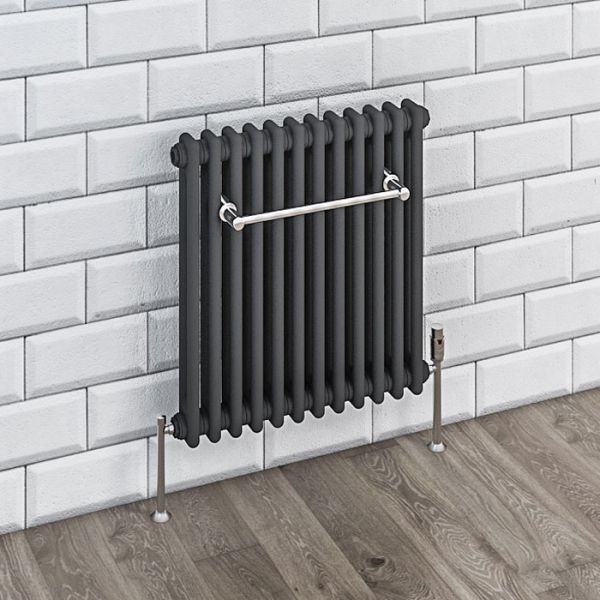 Eastbrook Rivassa 600 x 608 Matt Anthracite 2 Column Horizontal Radiator