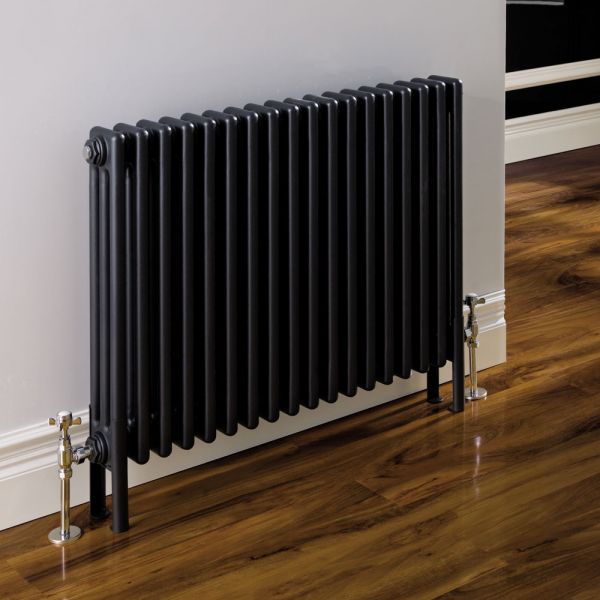Eastbrook Rivassa 600 x 563 Matt Anthracite 3 Column Horizontal Radiator #2