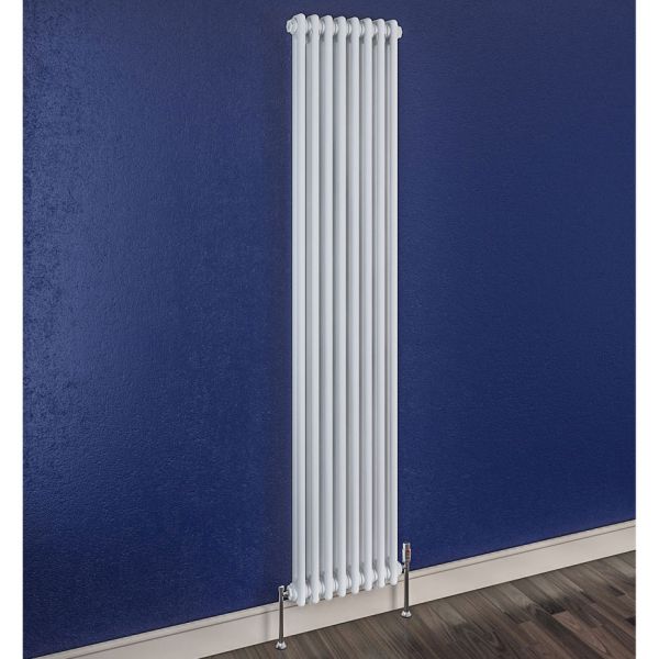 Eastbrook Rivassa 1800 x 293 Gloss White 3 Column Vertical Radiator