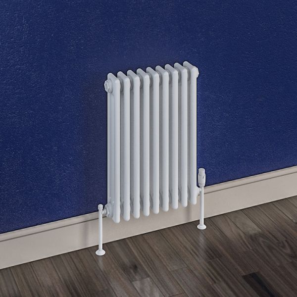 Eastbrook Rivassa 600 x 563 Gloss White 3 Column Horizontal Radiator