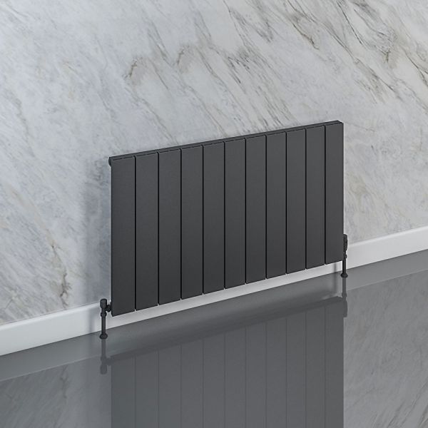 Eastbrook Rosano 600 x 1230 Horizontal Matt Anthracite Designer Radiator