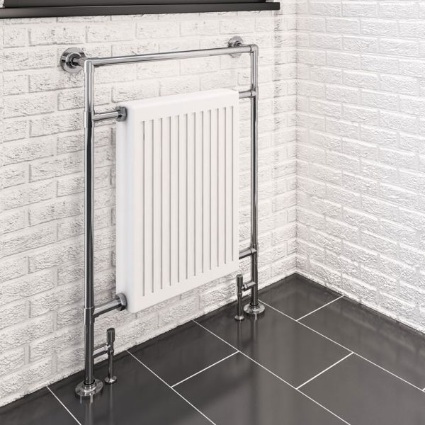 Eastbrook Twyver 952 x 684 Chrome and White Traditional Towel Radiator