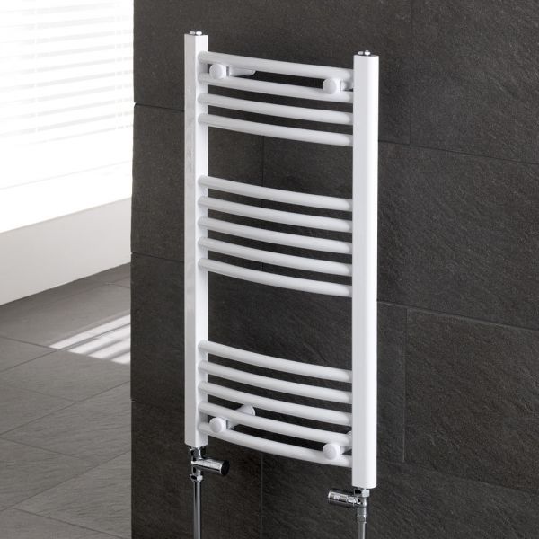 Eastbrook Wendover 1800 x 500 Curved White Towel Rail