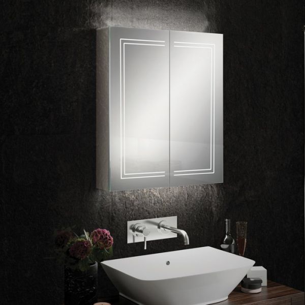 HIB Edge 60 LED Aluminium Double Door Bathroom Cabinet