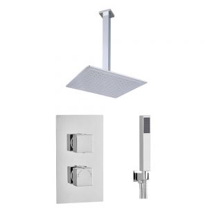 Hartland Square Thermostatic Dual Outlet Ceiling Mounted Shower Kit