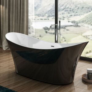 Charlotte Edwards Harrow Black Gloss 1700 Freestanding Bath