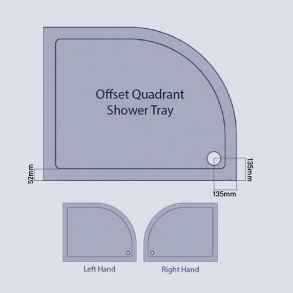 Kartell 45mm 1200 x 800 Offset Quadrant Right Hand Shower Tray