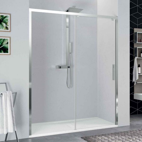 Novellini Kuadra 2 2PH 1700 Left Hand Chrome Sliding Shower Door