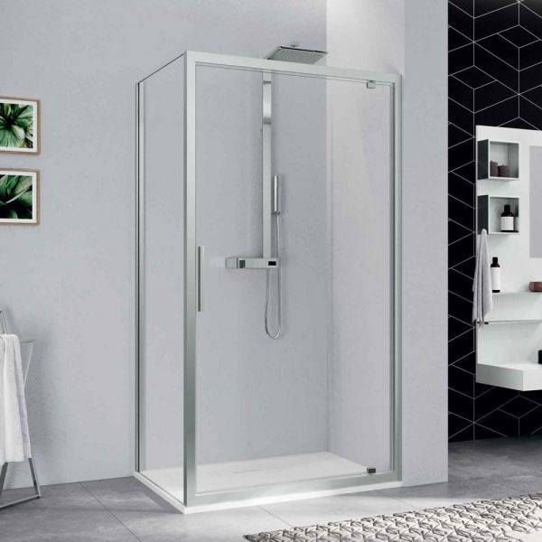 Novellini Kuadra 2 G 1000 Chrome Hinged Shower Door