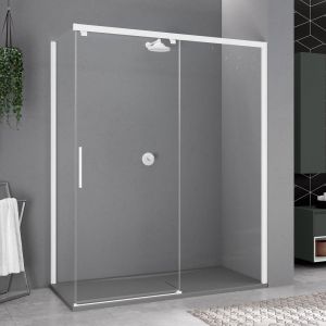 Novellini Kuadra 2 PH+FH 1100 Right Hand Chrome Sliding Shower Door