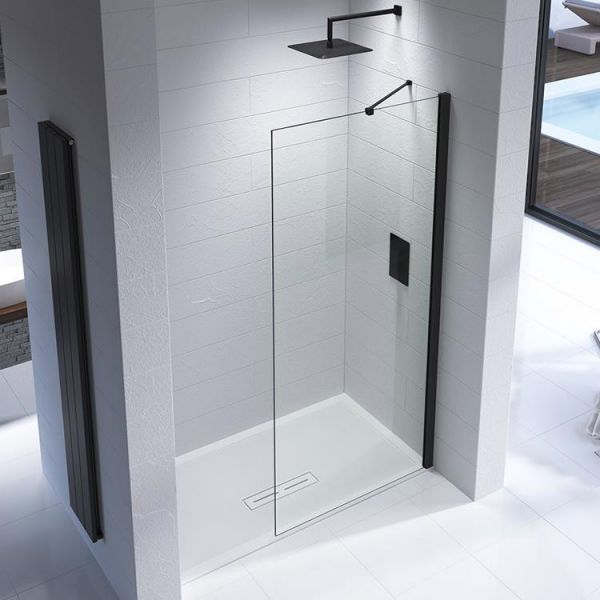 Kudos Ultimate 2 Wet Room Shower Panel 8mm 1000 Wide Matte Black
