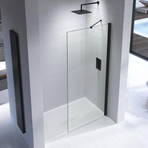 Kudos Ultimate 2 Wet Room Shower Panel 10mm 1000 Wide Matte Black