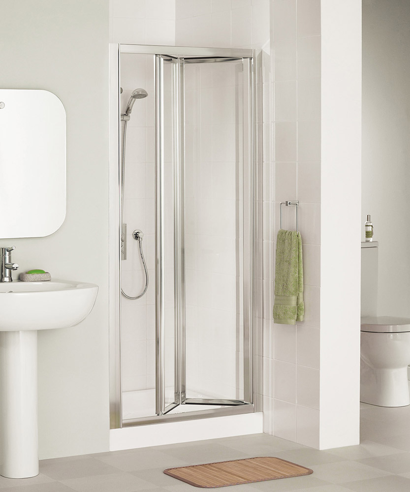 ELEGANT 1000mm Bi Fold Shower Enclosure Inwards Opening Space Saving Shower Door