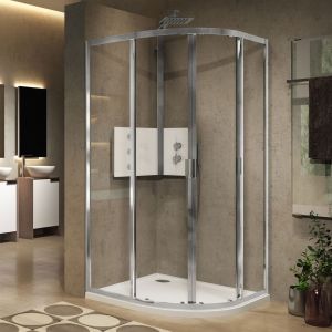 Novellini Lunes 2.0 R Chrome 800 Double Door Quadrant Shower Enclosure