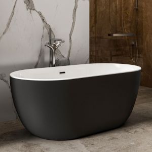 Charlotte Edwards Mayfair Matt Black 1500 Freestanding Bath