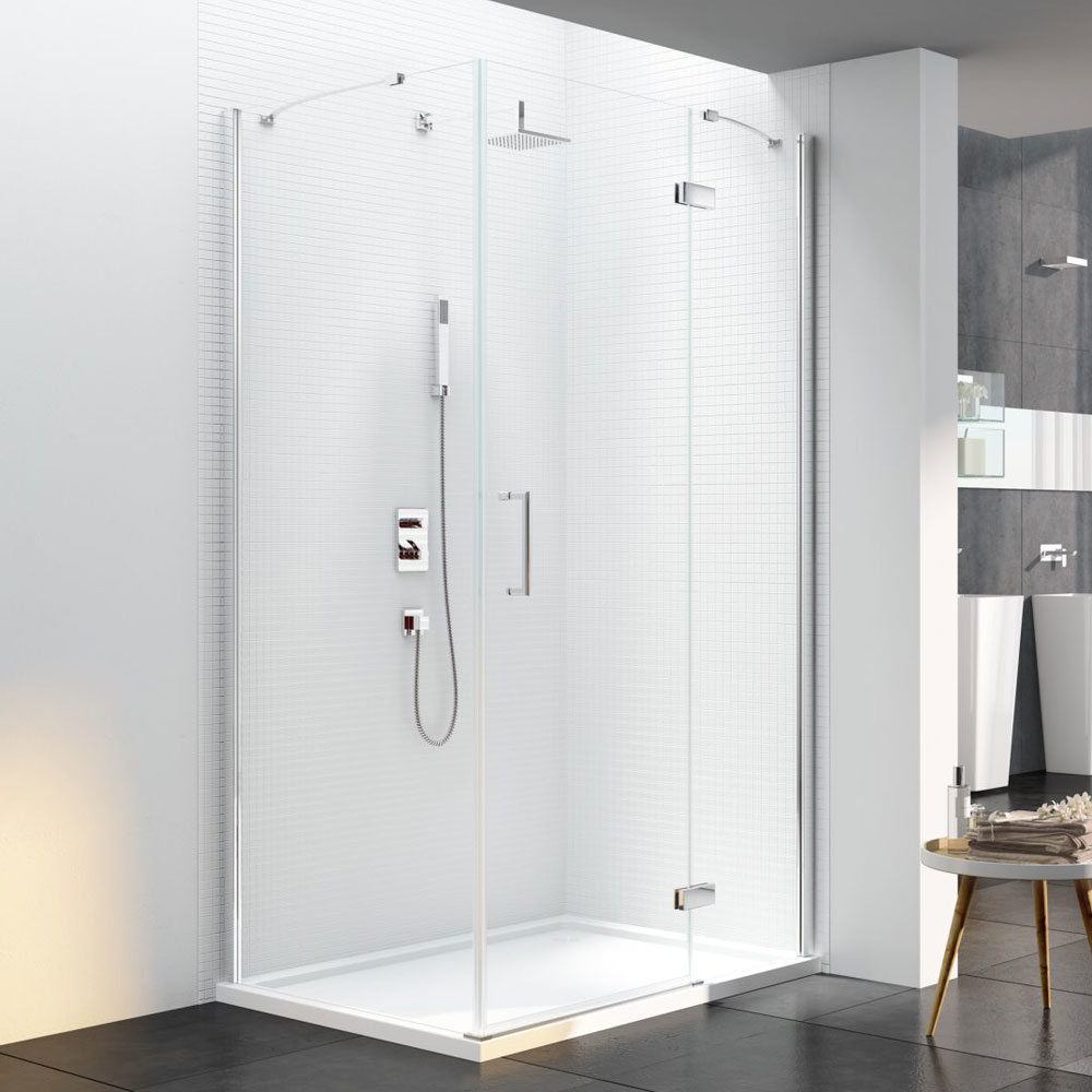 Merlyn 6 Series Frameless Hinged Shower Door And Inline Panel