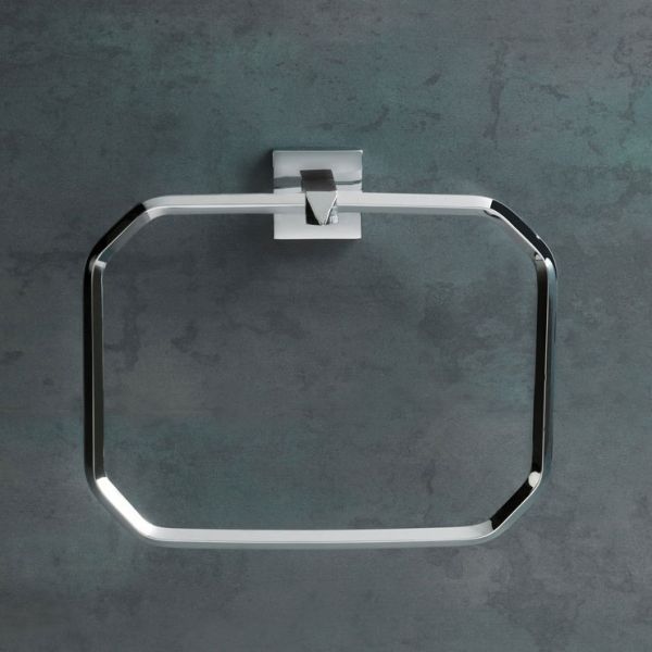 Moods Chrome Rectangular Towel Ring #2