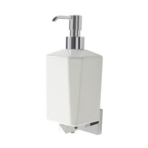 Moods Decorare Chrome and White Wall Mounted Soap Dispenser