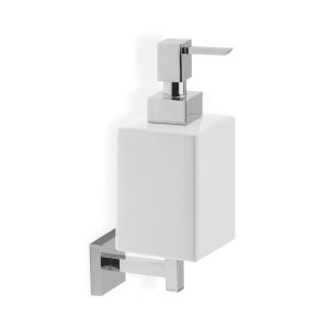 Moods Chrome and White Wall Mounted Soap Dispenser