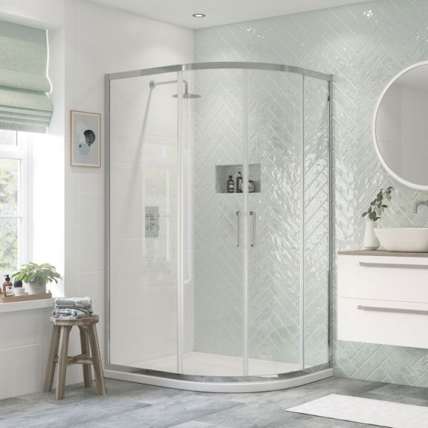 Moods Reflex Ripple 900 x 760 Two Door Offset Quadrant Shower Enclosure