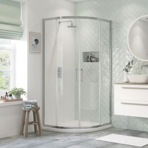 Moods Reflex Ripple 1000 x 1000 Framed Two Door Quadrant Shower Enclosure
