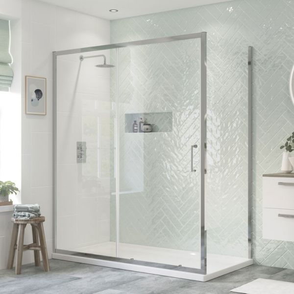 Moods Reflex Ripple 1400 Framed Sliding Shower Door #2