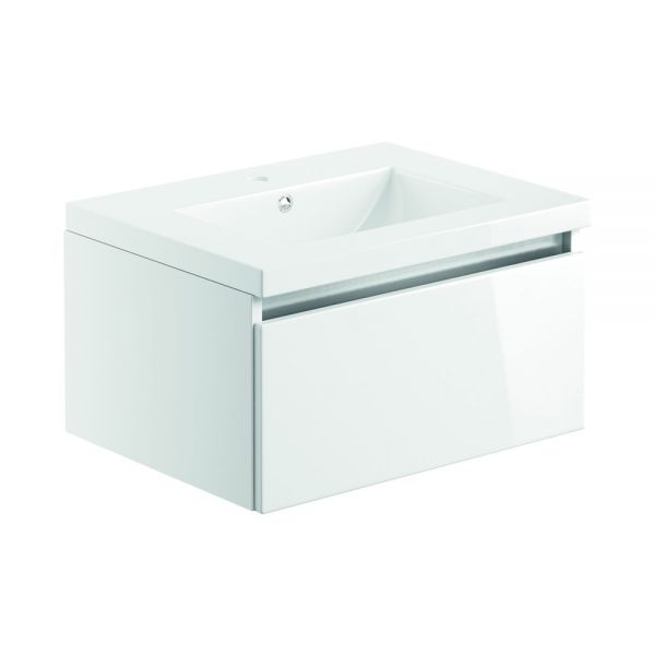 Moods Chelston 600 White Gloss Wall Hung Vanity Unit and Basin