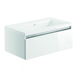 Moods Chelston 800 White Gloss Wall Hung Vanity Unit and Basin