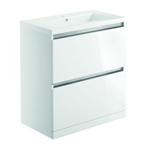 Moods Chelston 800 White Gloss Floor Standing Vanity Unit and Basin