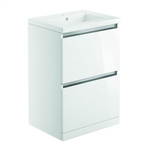 Moods Chelston 600 White Gloss Floor Standing Vanity Unit and Basin