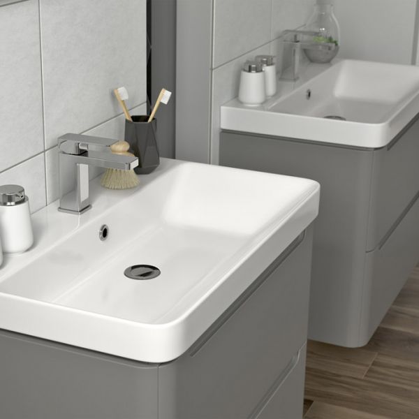 Moods Lapford 500 Matt Grey Floor Standing Cloakroom Vanity Unit and Ceramic Basin #5