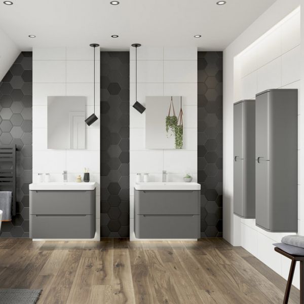 Moods Lapford 500 Matt Grey Floor Standing Cloakroom Vanity Unit and Ceramic Basin #3