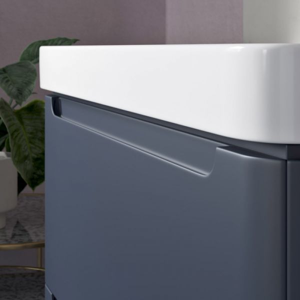 Moods Lapford 500 Matt Grey Floor Standing Cloakroom Vanity Unit and Ceramic Basin #2
