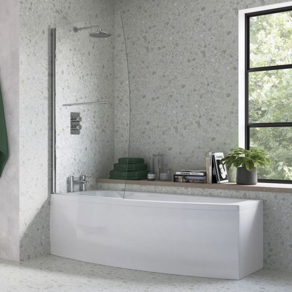 Moods Space Saver 1700 x 700 Left Hand Shower Bath Inc Screen and Panel DIBSHP098