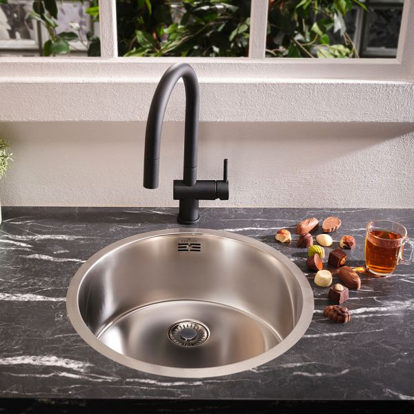 Reginox New York Round Single Bowl Stainless Steel Kitchen Sink 463 x 463mm #4