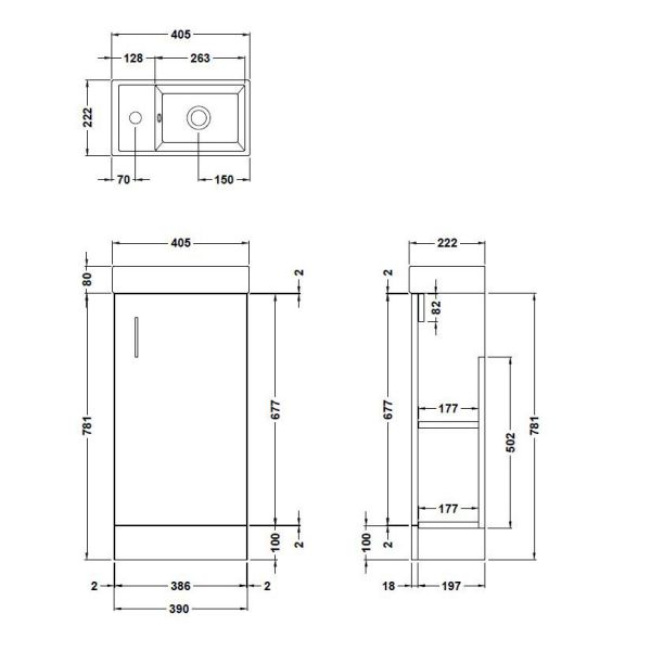 Nuie Vault Floor Standing 400mm Cabinet and Basin MIN014 #2