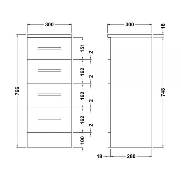 Nuie Mayford 4 Drawer Unit PRC133 #2