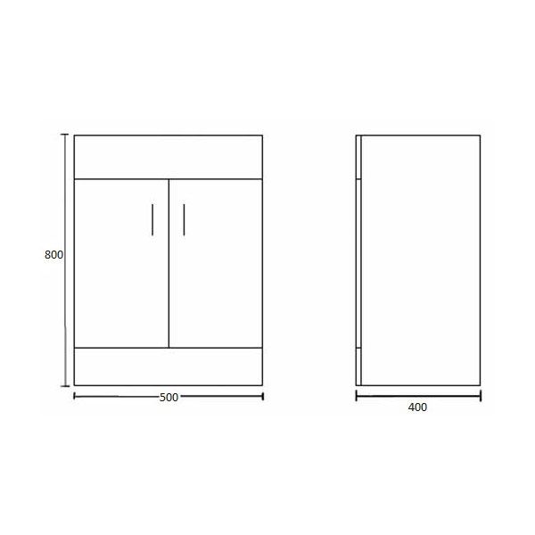 Nuie Eden Floor Standing 500mm Cabinet and Basin 2 VTMW500 #2