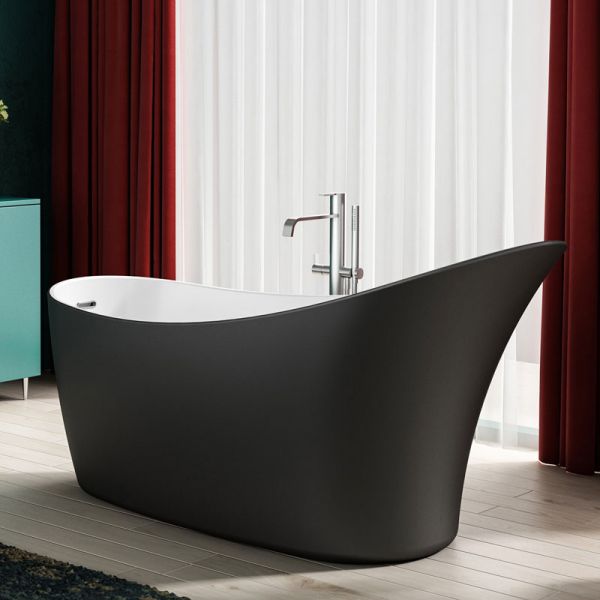 Charlotte Edwards Portobello Black Gloss 1720 Freestanding Slipper Bath