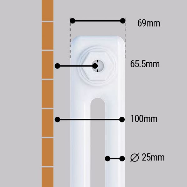 Eastbrook Rivassa 600 x 1148 Bronze Effect 2 Column Horizontal Radiator #4