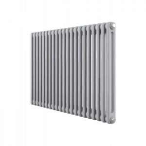 Apollo Roma 4 Column Horizontal Low Lever Silver Steel Column Radiator 400 x 1180mm 4C4H1200_WHAL