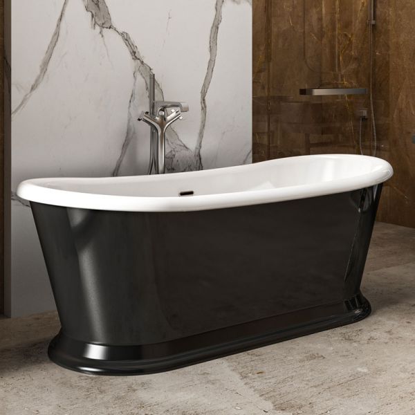 Charlotte Edwards Rosemary Gloss Black 1700 Freestanding Bath