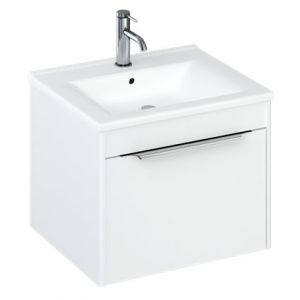 Britton Shoreditch 550mm Matt White Wall Hung Single Drawer Vanity Unit and Basin