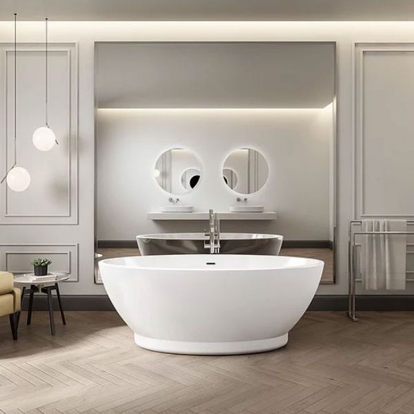 Charlotte Edwards Shard Gloss White 1685 Freestanding Bath #2