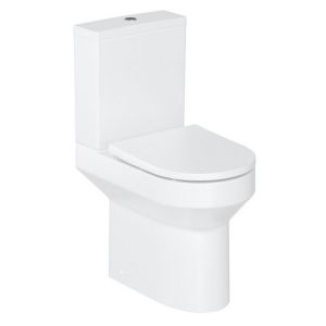 Britton Shoreditch Round Rimless Open Back Close Coupled Toilet with Cistern and Seat